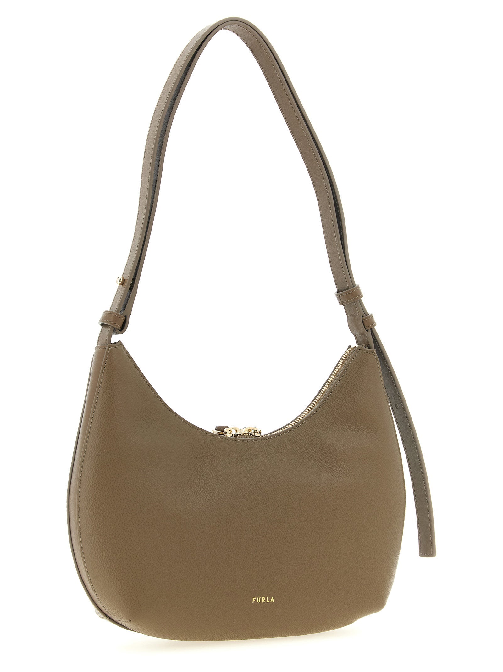 Furla Beige Calfskin Shoulder Bag