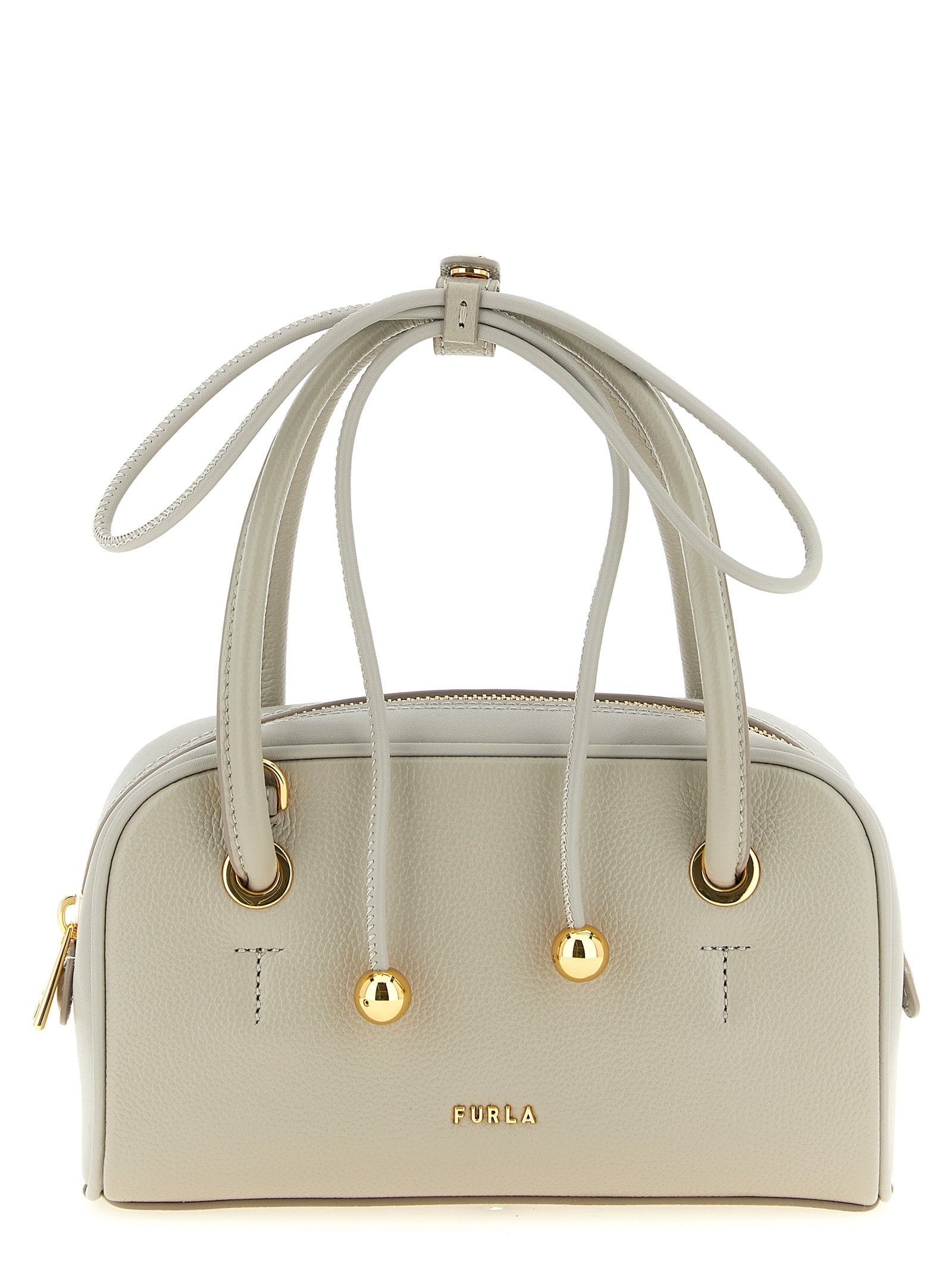 Furla Gray Calfskin Handbag