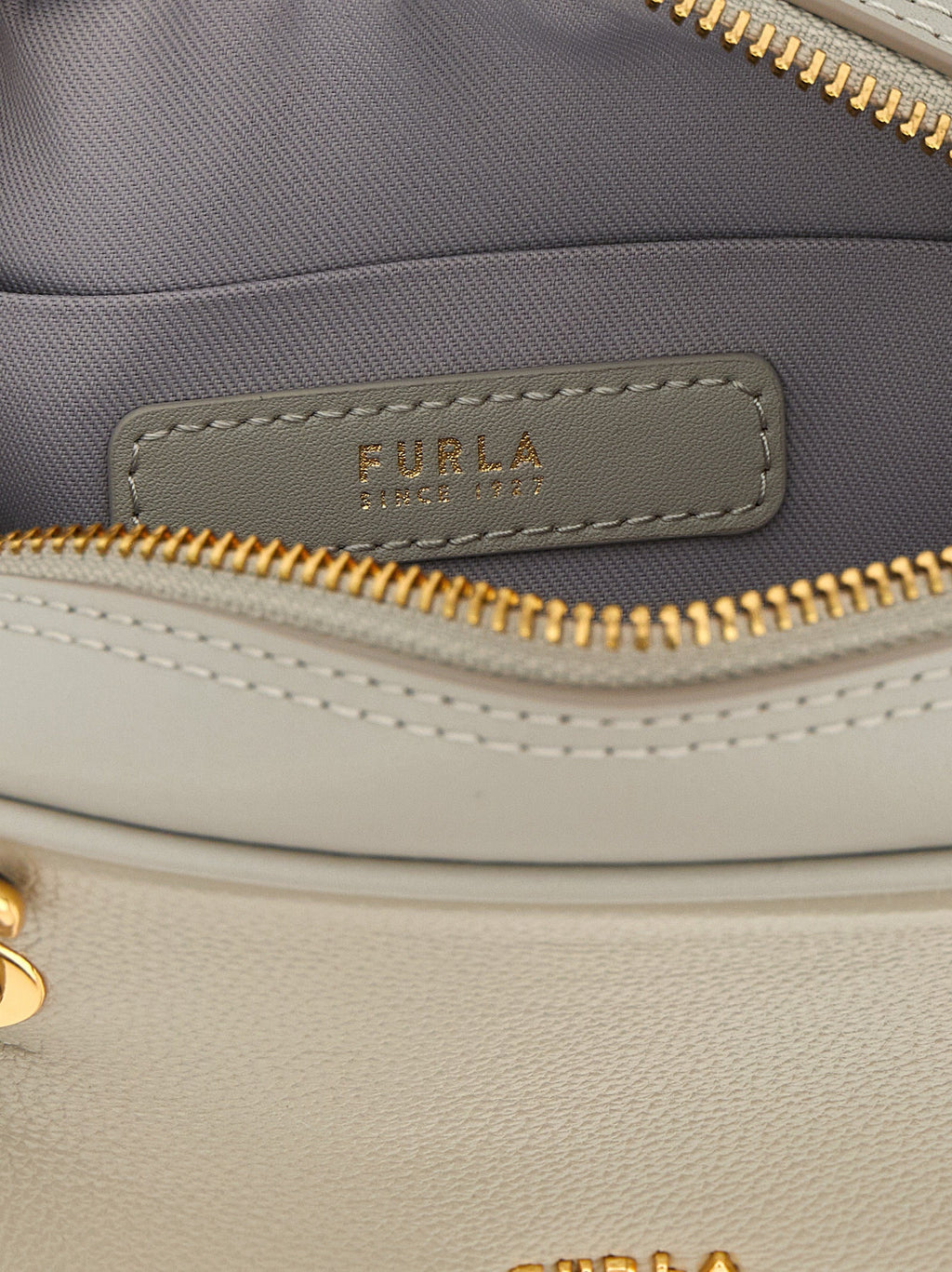 Furla Gray Calfskin Handbag