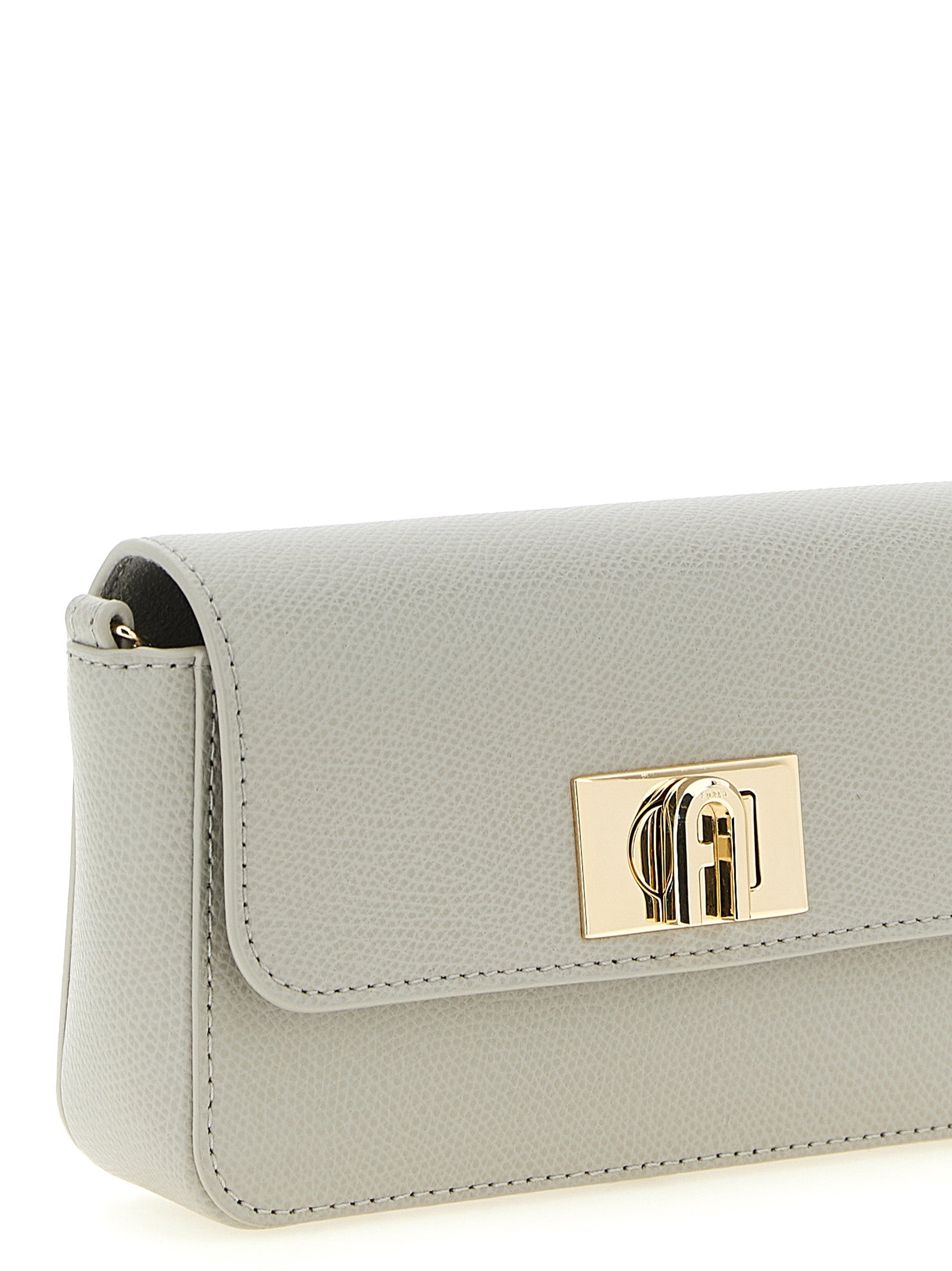 Furla Gray Calfskin Crossbody Bag