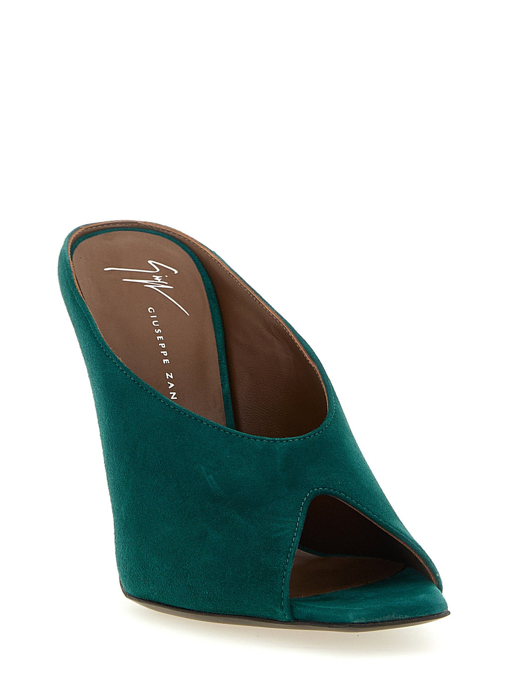 Giuseppe Zanotti Bicolor Suede Leather Stiletto Heel Sandals