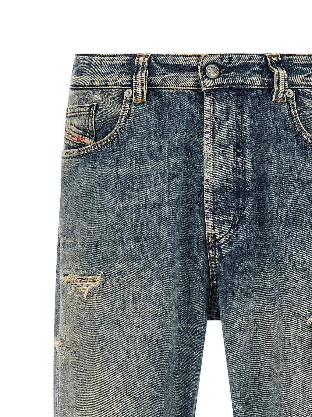 Diesel Blue Cotton Tapered Jeans