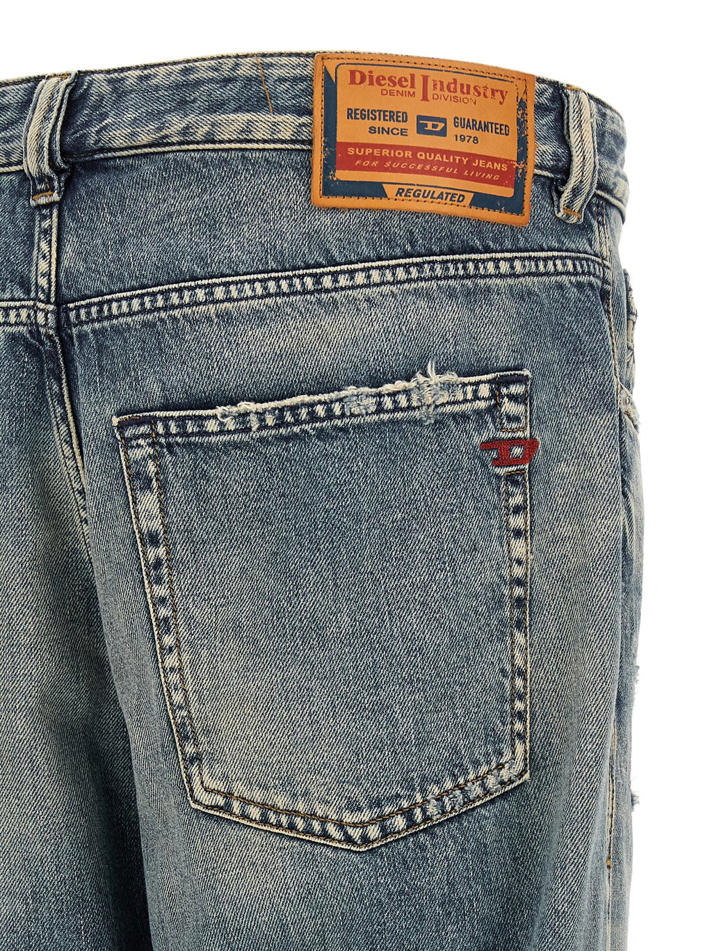 Diesel Blue Cotton Tapered Jeans