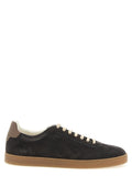 Brunello Cucinelli Gray Calfskin Low Top Sneakers Brunello Cucinelli