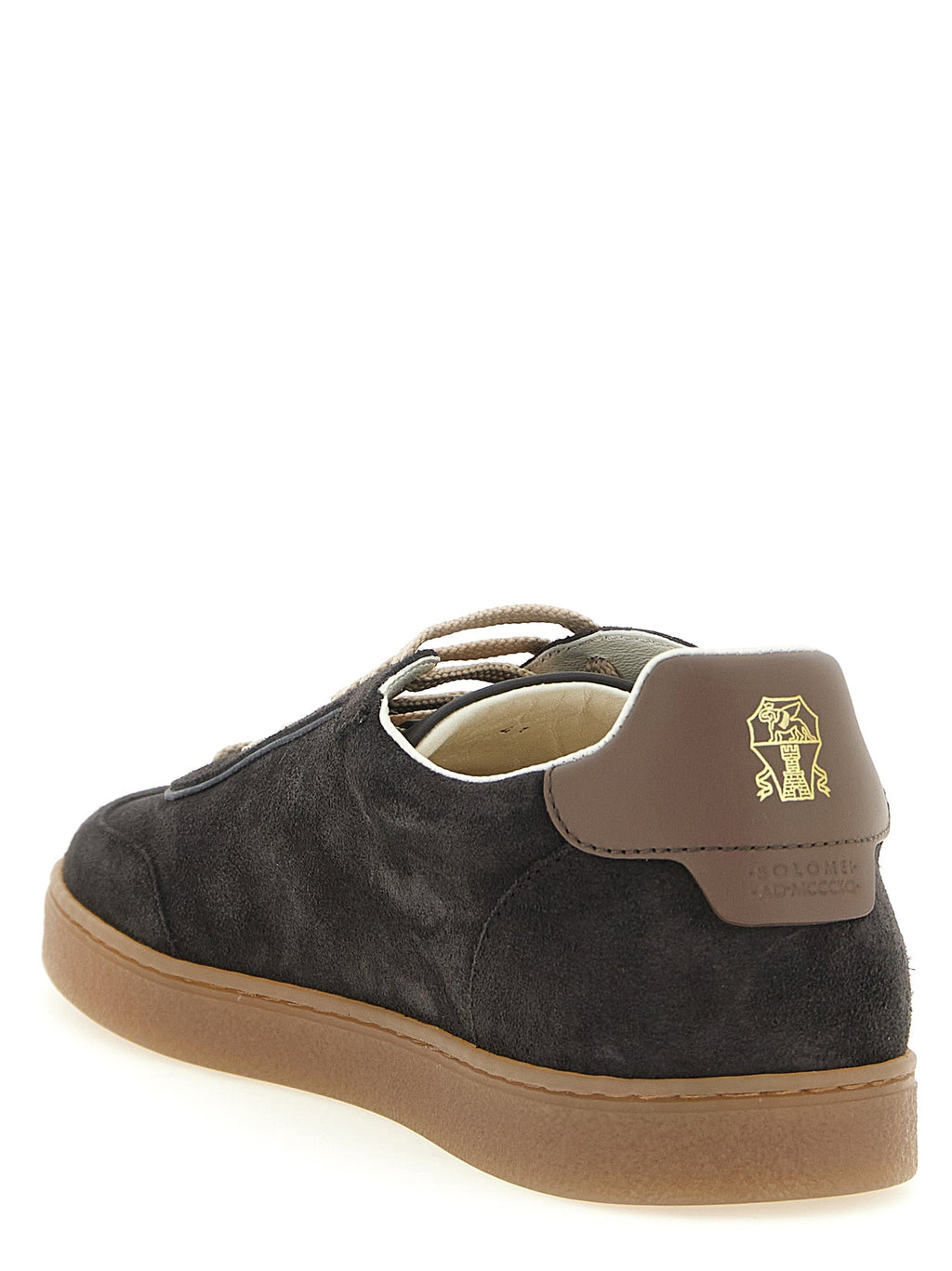 Brunello Cucinelli Gray Calfskin Low Top Sneakers Brunello Cucinelli