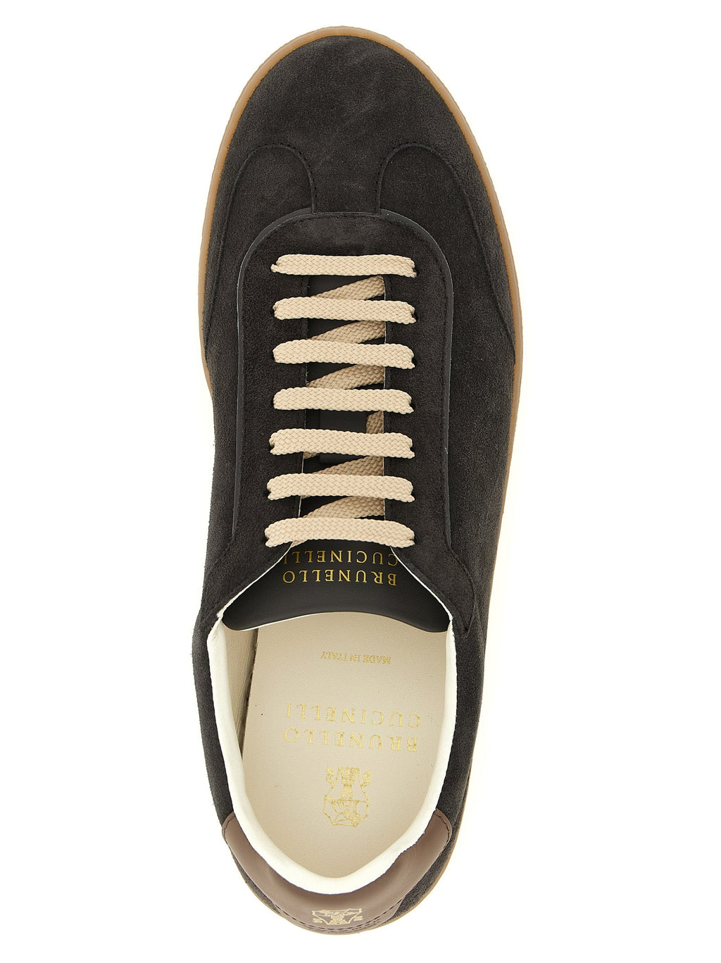 Brunello Cucinelli Gray Calfskin Low Top Sneakers Brunello Cucinelli