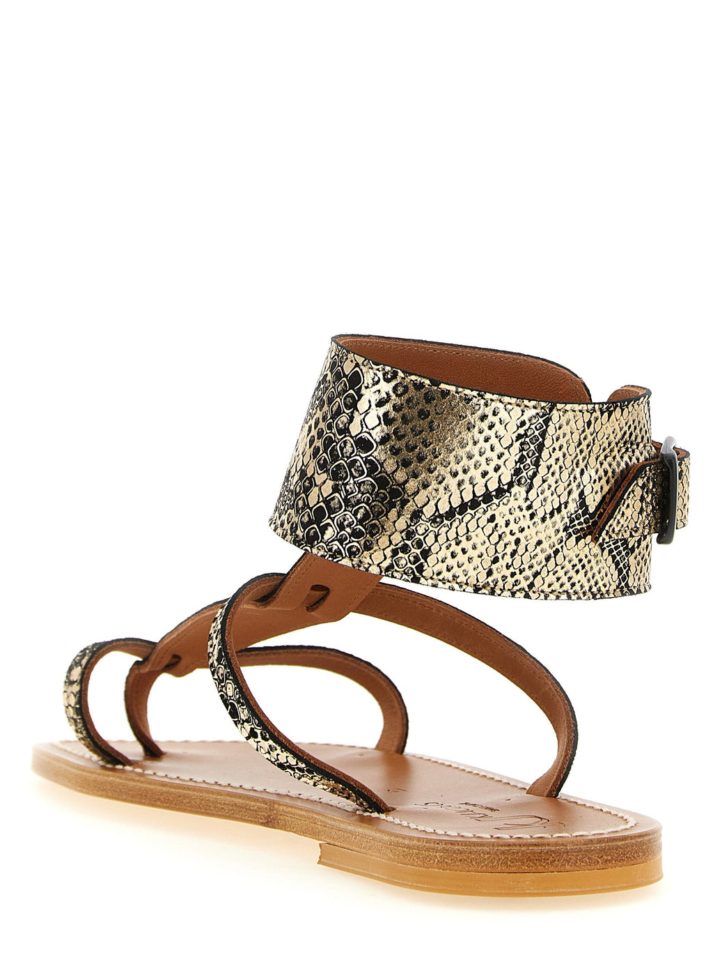 K.JACQUES SAINT TROPEZ Gray Goatskin Flat Sandals K.JACQUES SAINT TROPEZ