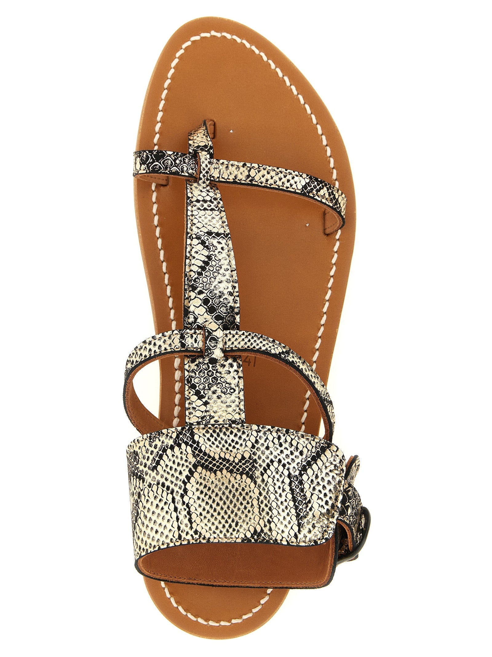 K.JACQUES SAINT TROPEZ Gray Goatskin Flat Sandals K.JACQUES SAINT TROPEZ