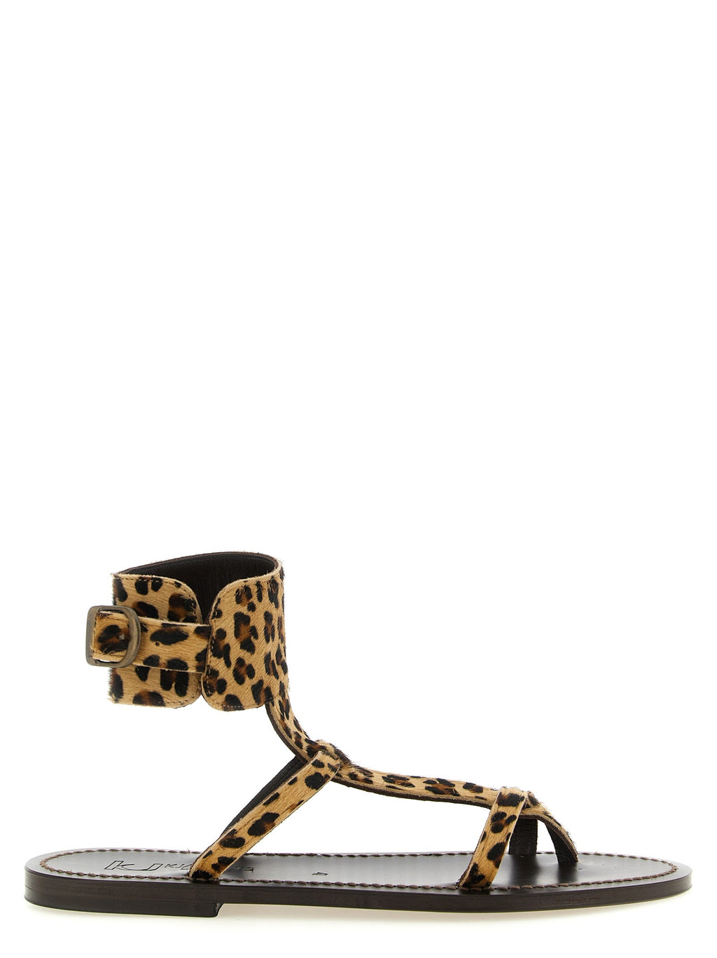 K.JACQUES SAINT TROPEZ Brown Cowhide Flat Sandals