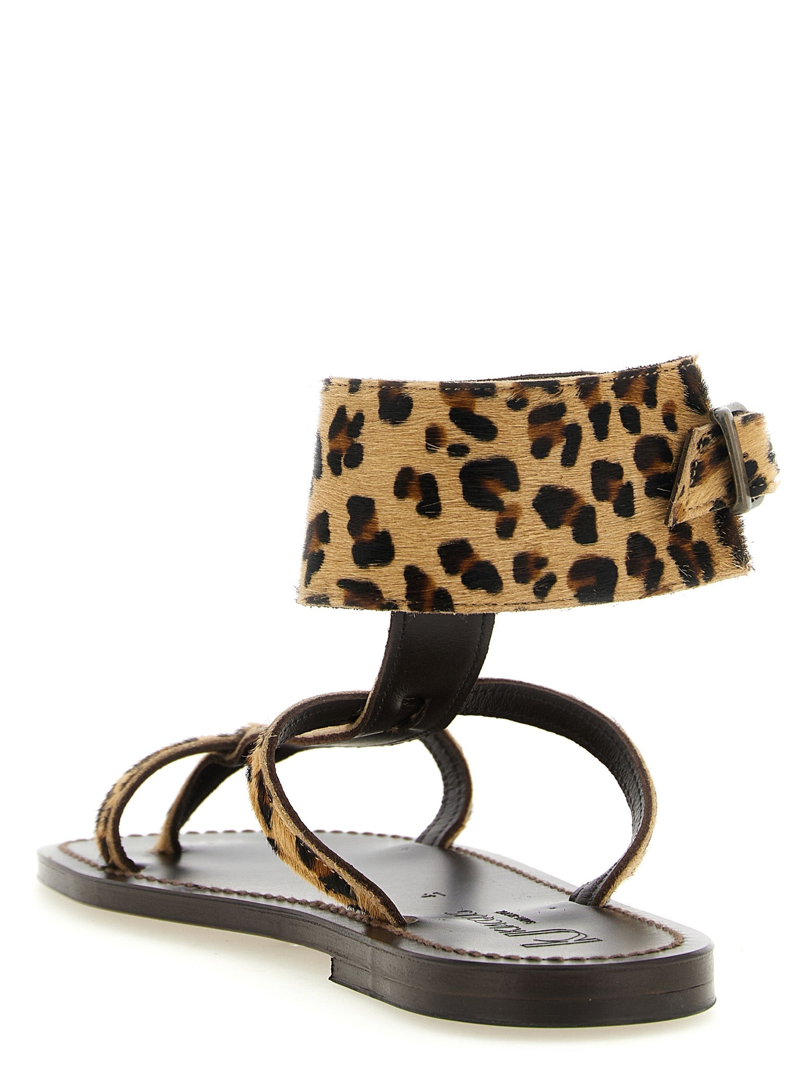 K.JACQUES SAINT TROPEZ Brown Cowhide Flat Sandals