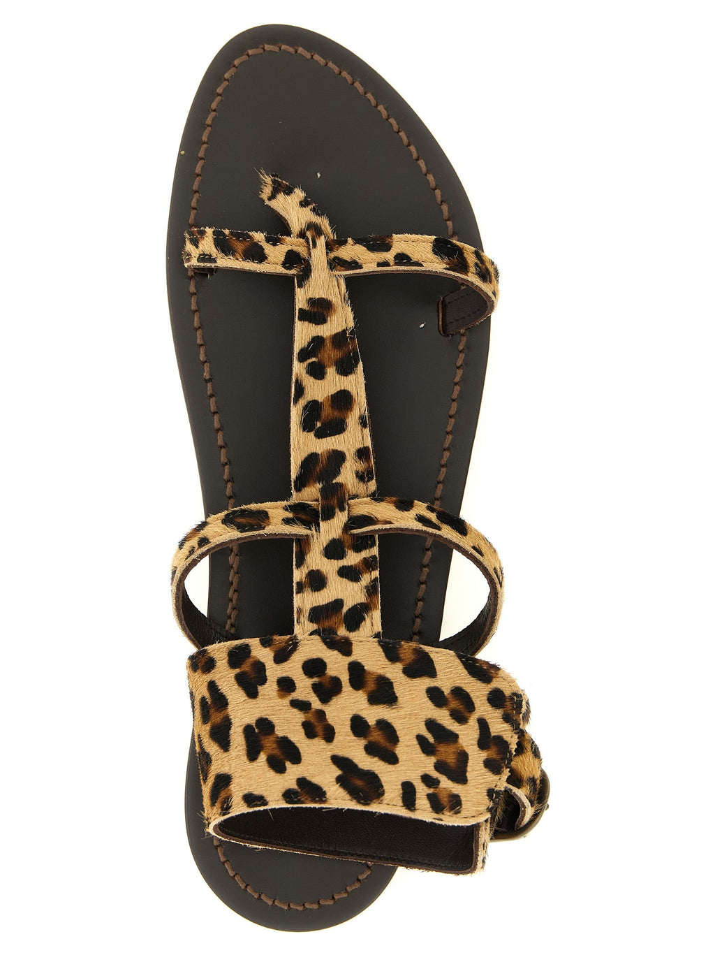 K.JACQUES SAINT TROPEZ Brown Cowhide Flat Sandals