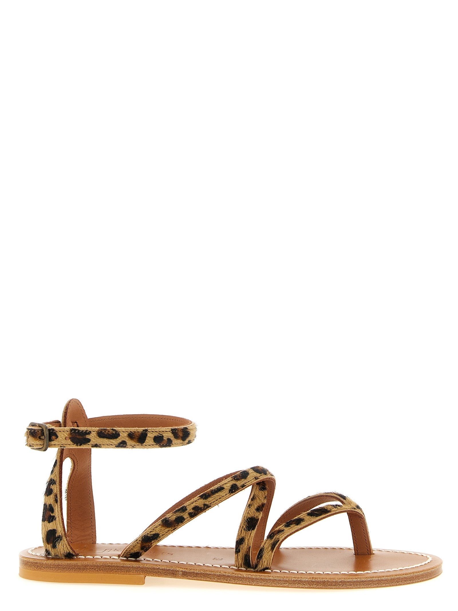 K.JACQUES SAINT TROPEZ Brown Cowhide Flat Sandals K.JACQUES SAINT TROPEZ