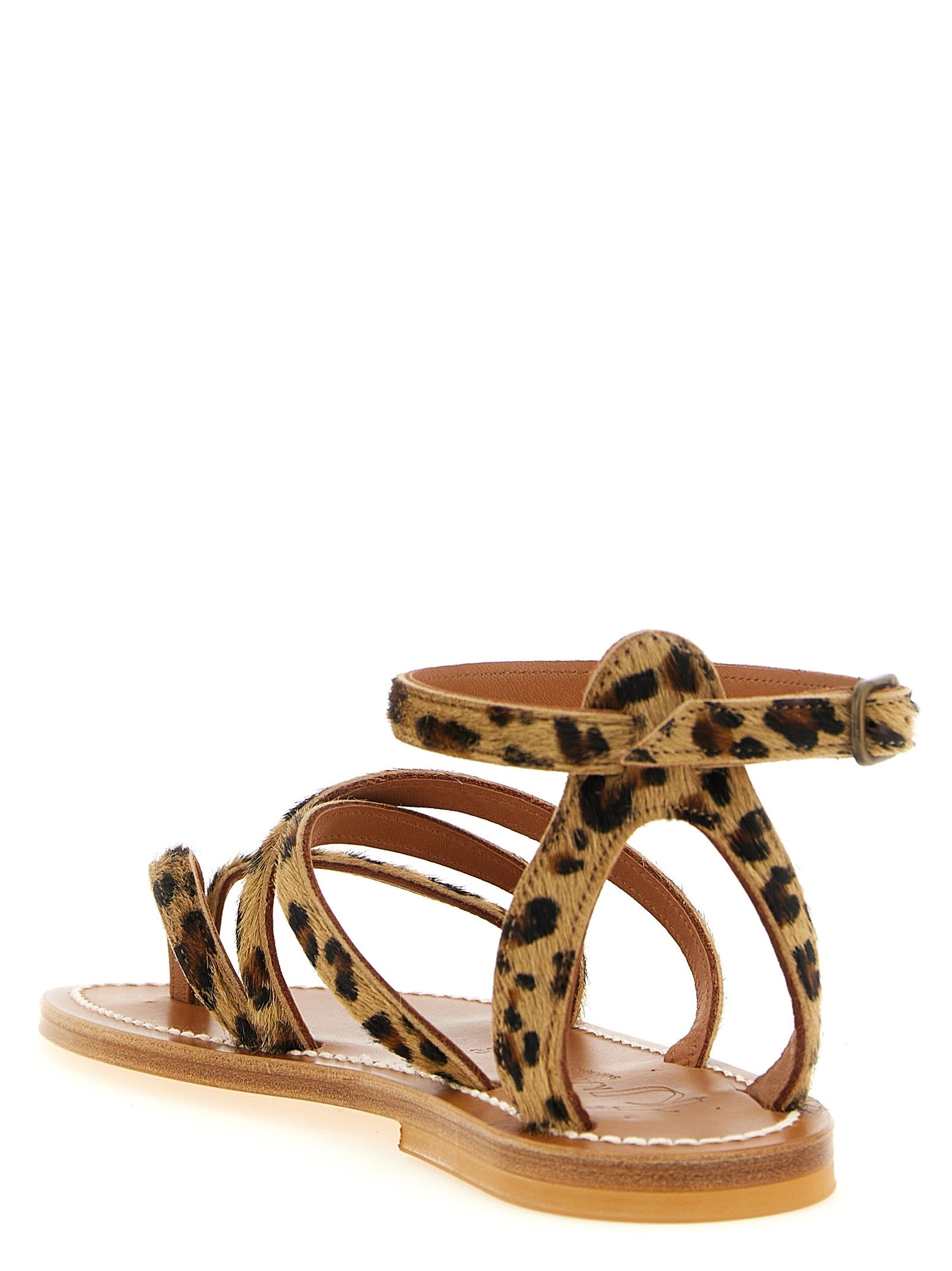K.JACQUES SAINT TROPEZ Brown Cowhide Flat Sandals K.JACQUES SAINT TROPEZ