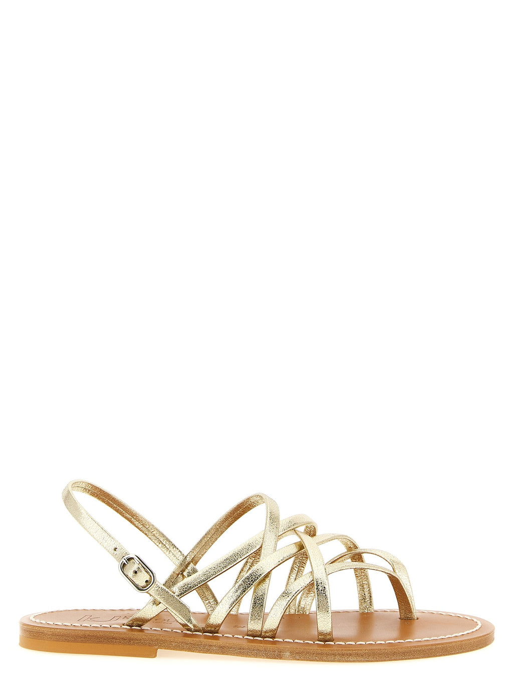 K.JACQUES SAINT TROPEZ Gold Calfskin Flat Sandals