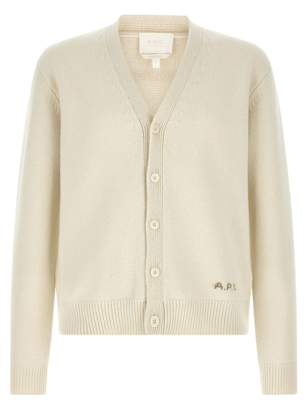 A.P.C. White Wool Cardigan