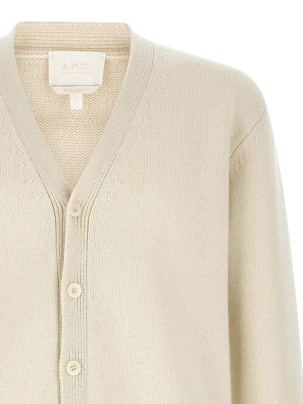 A.P.C. White Wool Cardigan