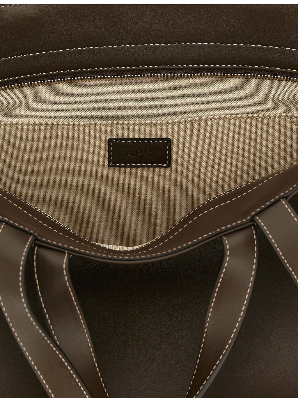 A.P.C. Brown Cowhide Tote Bag