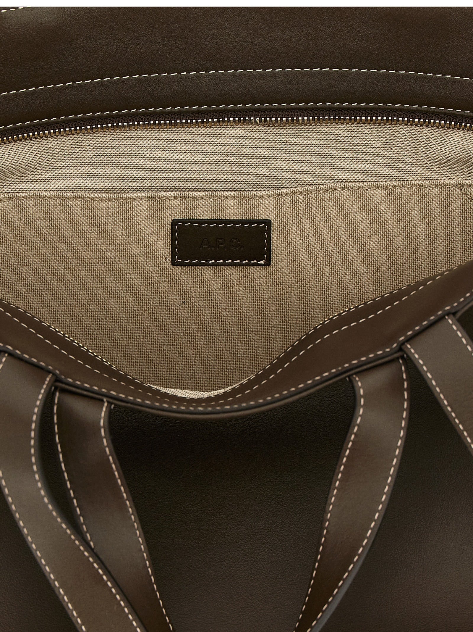 A.P.C. Brown Cowhide Tote Bag
