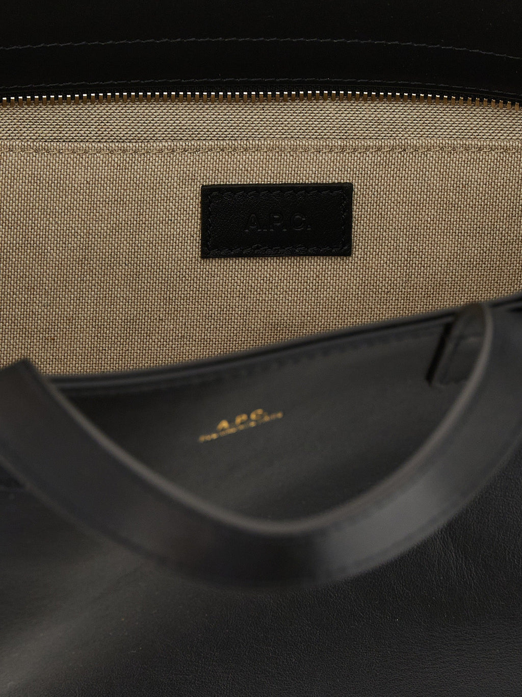 A.P.C. Black Cowhide Tote Bag