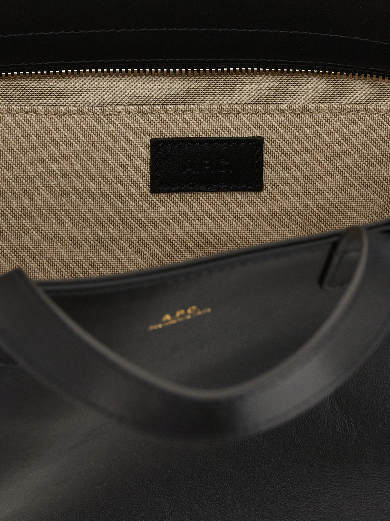 A.P.C. Black Cowhide Tote Bag