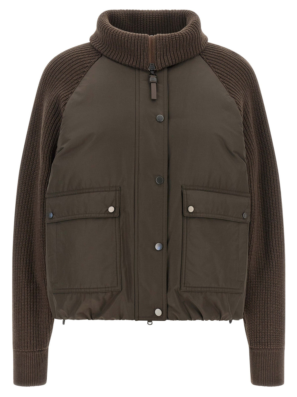 Brunello Cucinelli Brown Cotton Full-Length Jacket Brunello Cucinelli