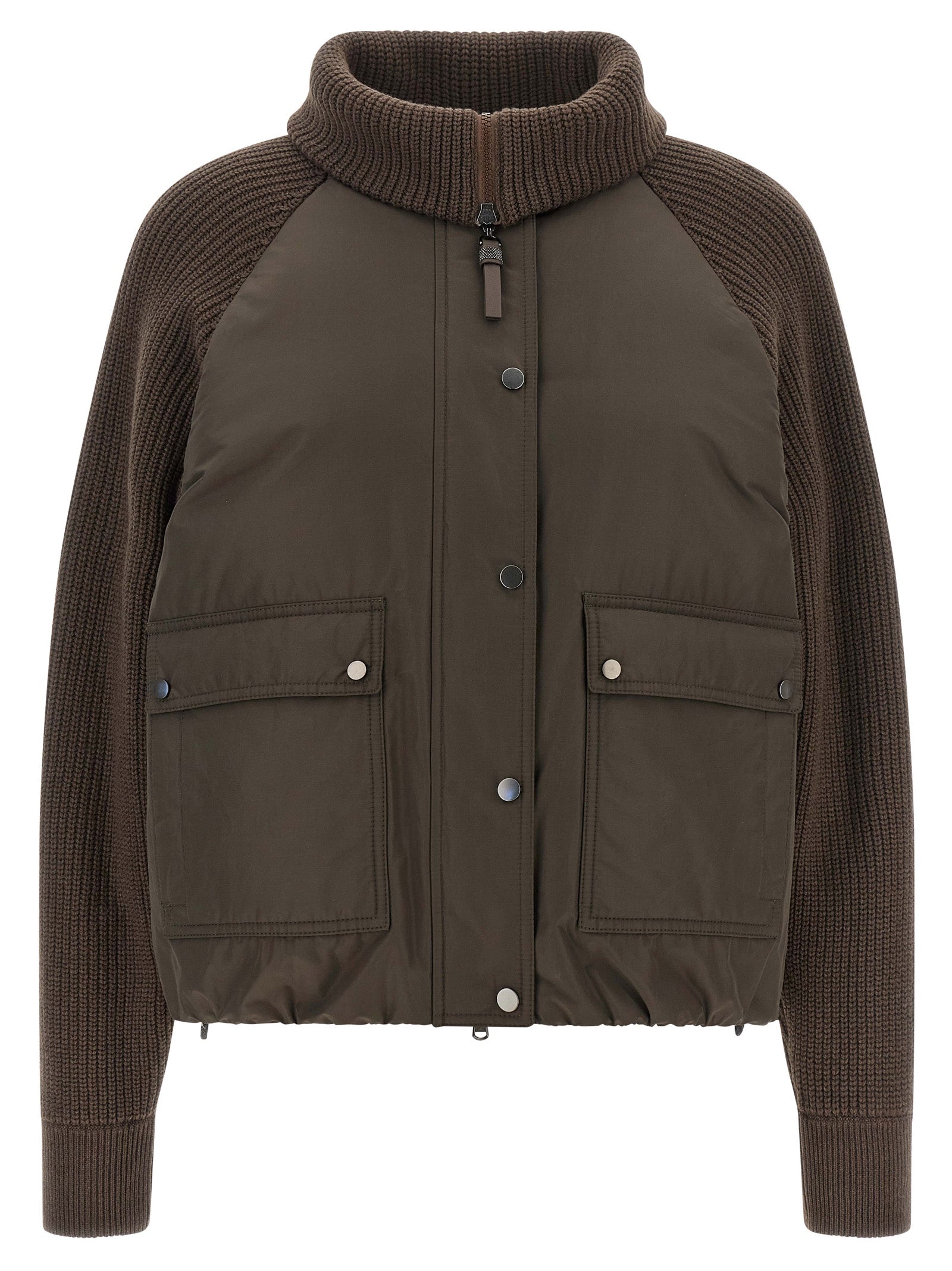 Brunello Cucinelli Brown Cotton Full-Length Jacket Brunello Cucinelli