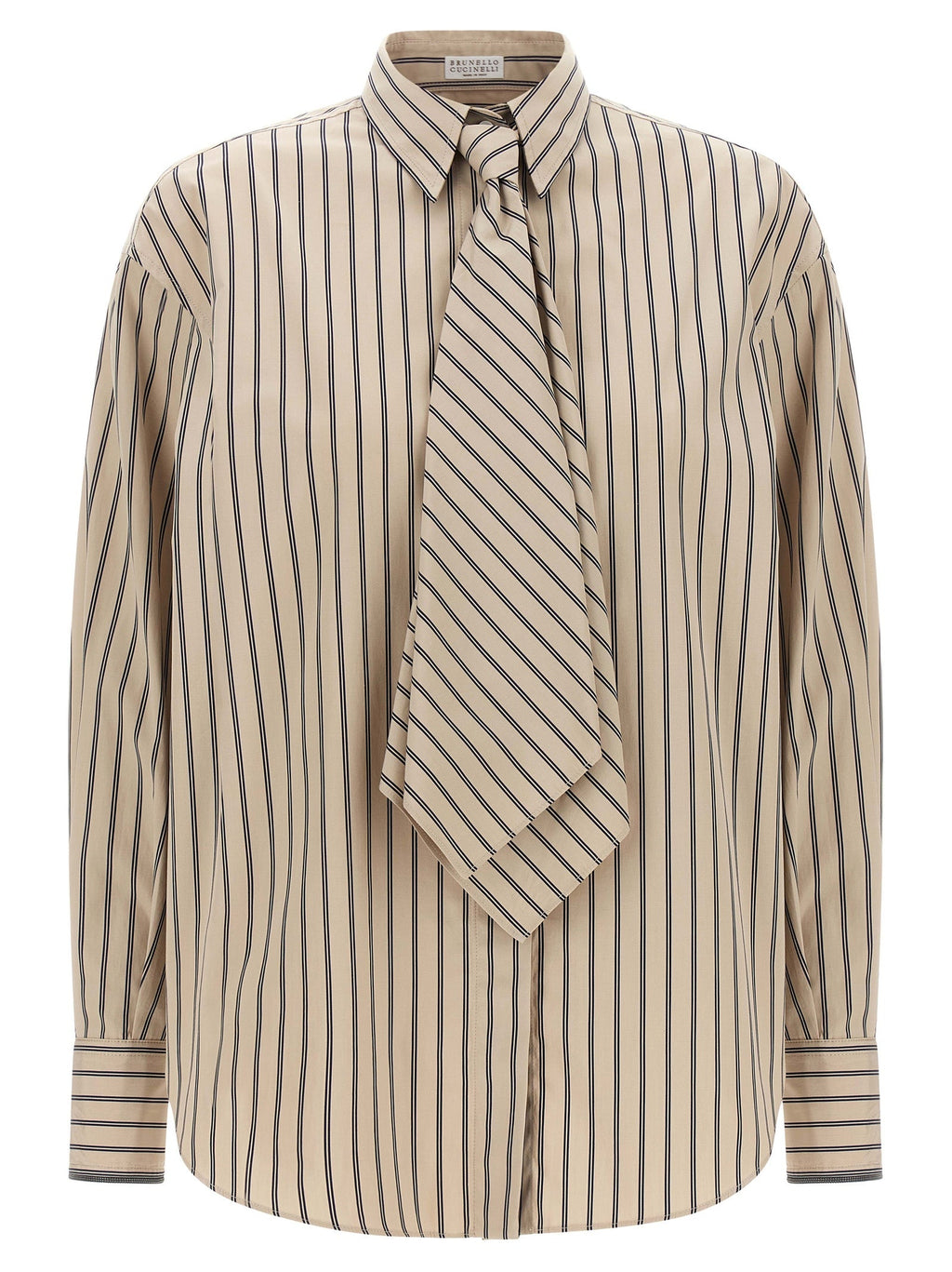 Brunello Cucinelli Beige Cotton Blouse