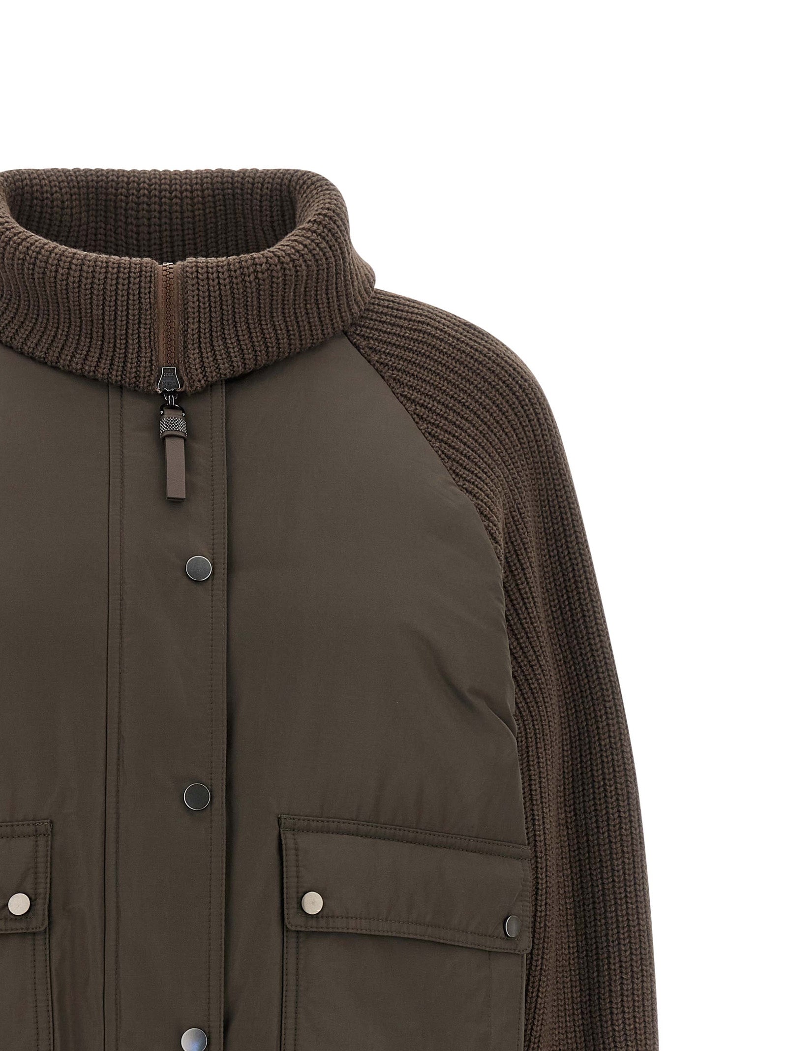 Brunello Cucinelli Brown Cotton Full-Length Jacket Brunello Cucinelli