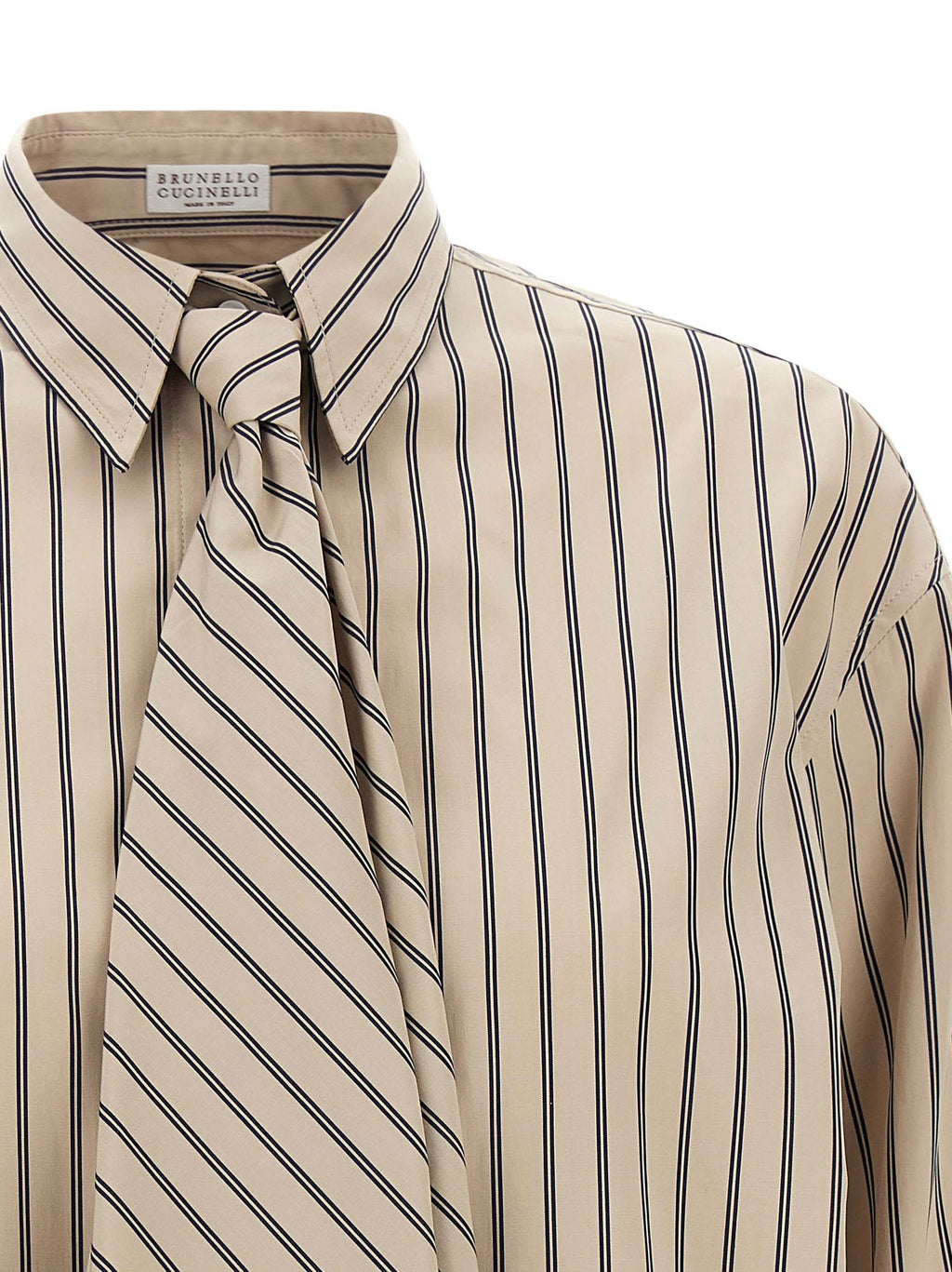Brunello Cucinelli Beige Cotton Blouse