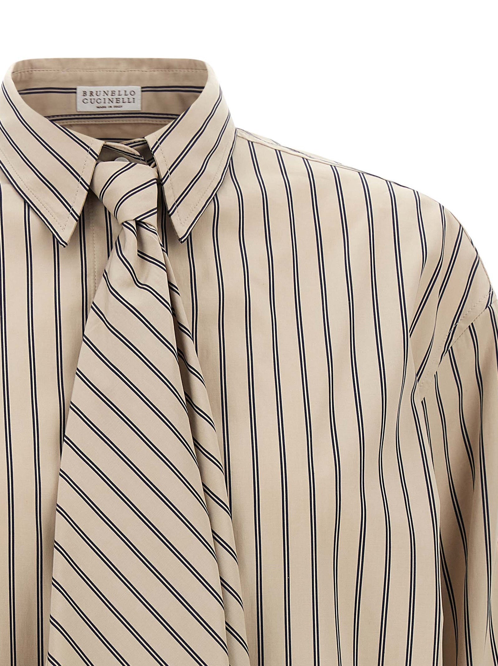 Brunello Cucinelli Beige Cotton Blouse