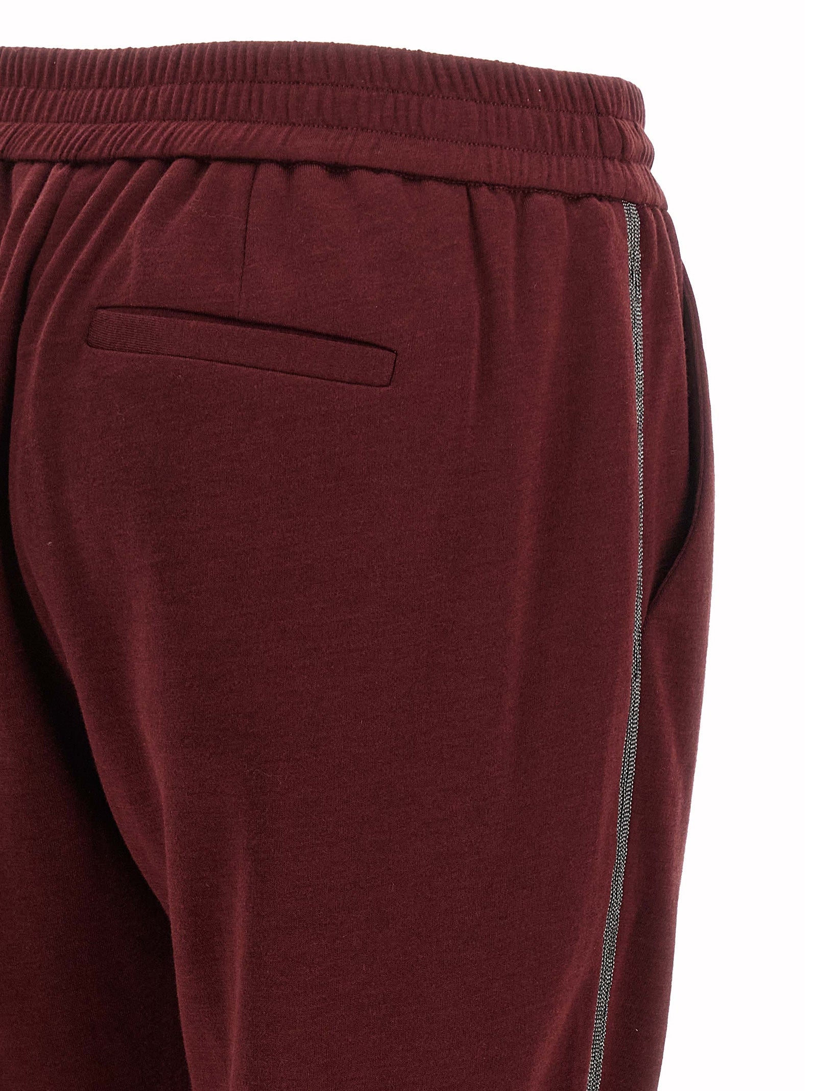 Brunello Cucinelli Bordeaux Cotton Joggers (Workout Pants) Brunello Cucinelli