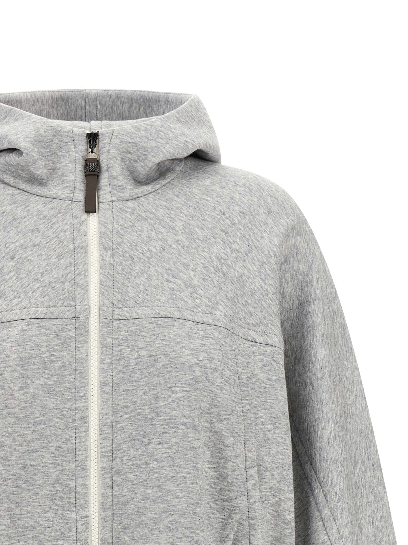 Brunello Cucinelli Gray Cotton Hoodie Brunello Cucinelli