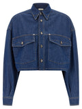 Versace Blue Cotton Blouse