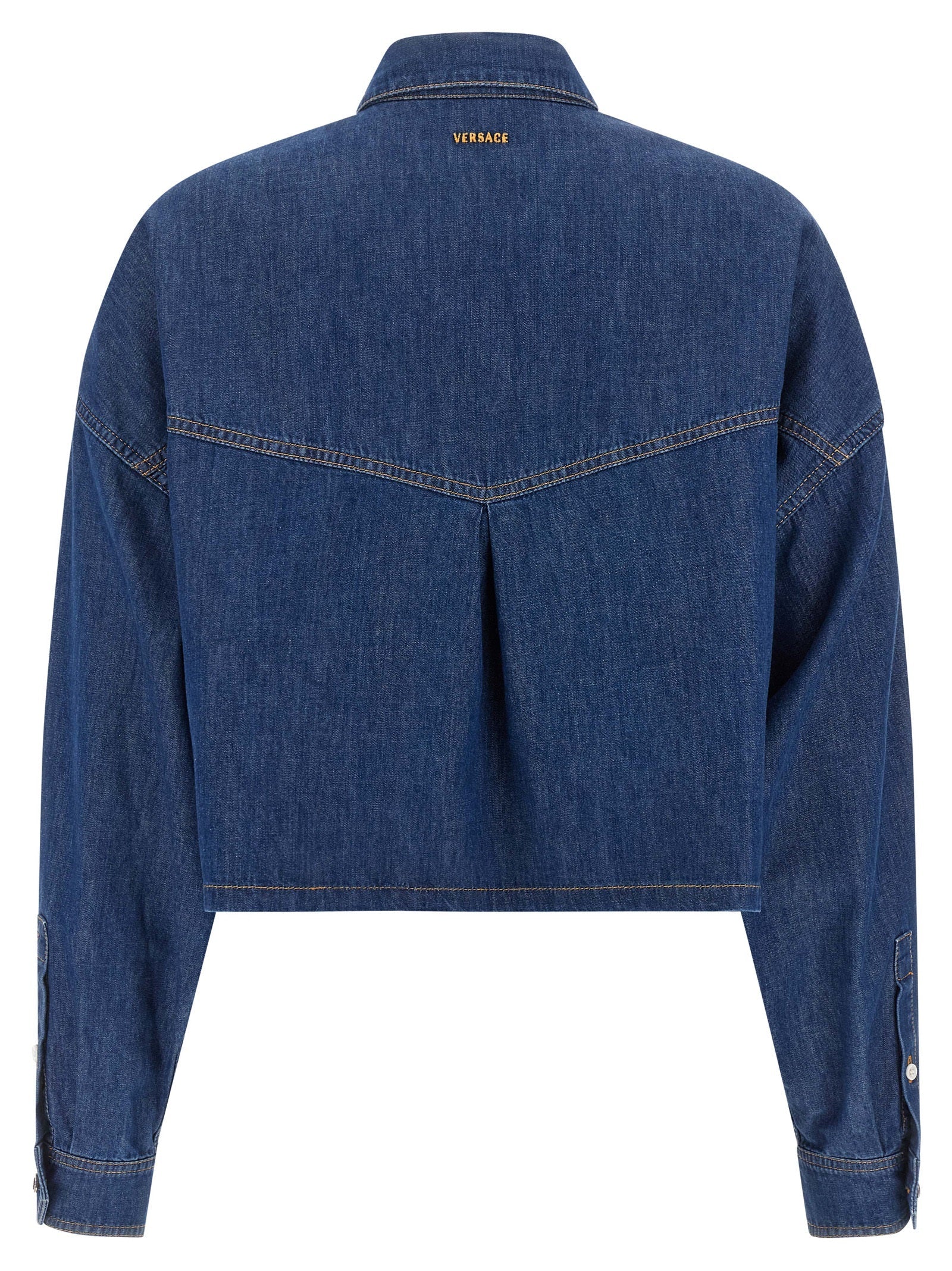 Versace Blue Cotton Blouse Versace