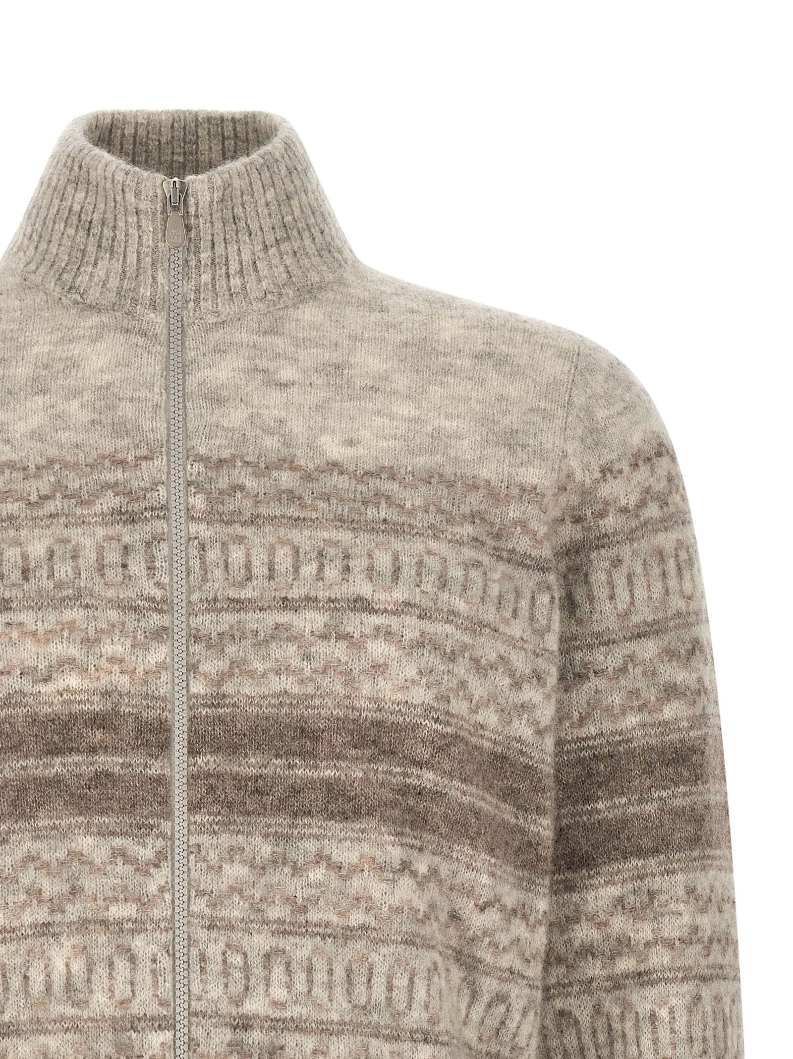 Brunello Cucinelli Beige Alpaca Leather Cardigan