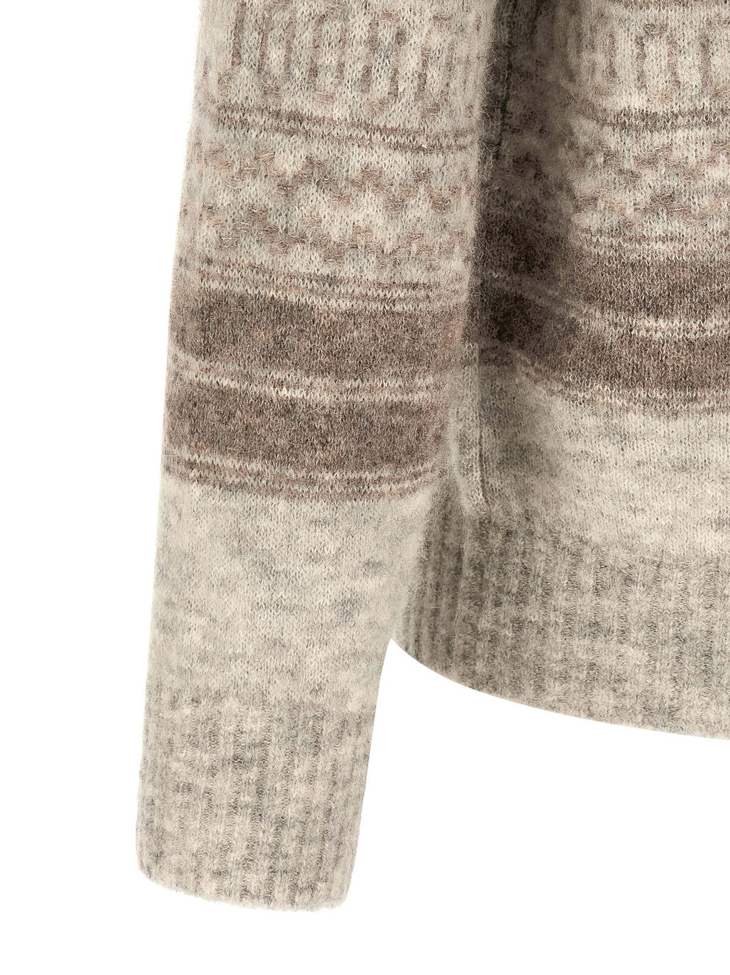 Brunello Cucinelli Beige Alpaca Leather Cardigan