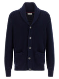 Brunello Cucinelli Blue Cotton Cardigan