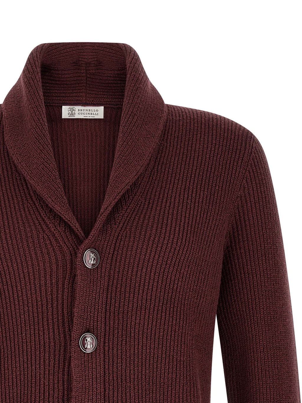 Brunello Cucinelli Bordeaux Cotton Cardigan Brunello Cucinelli