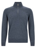 Brunello Cucinelli Blue Cashmere Cardigan Brunello Cucinelli