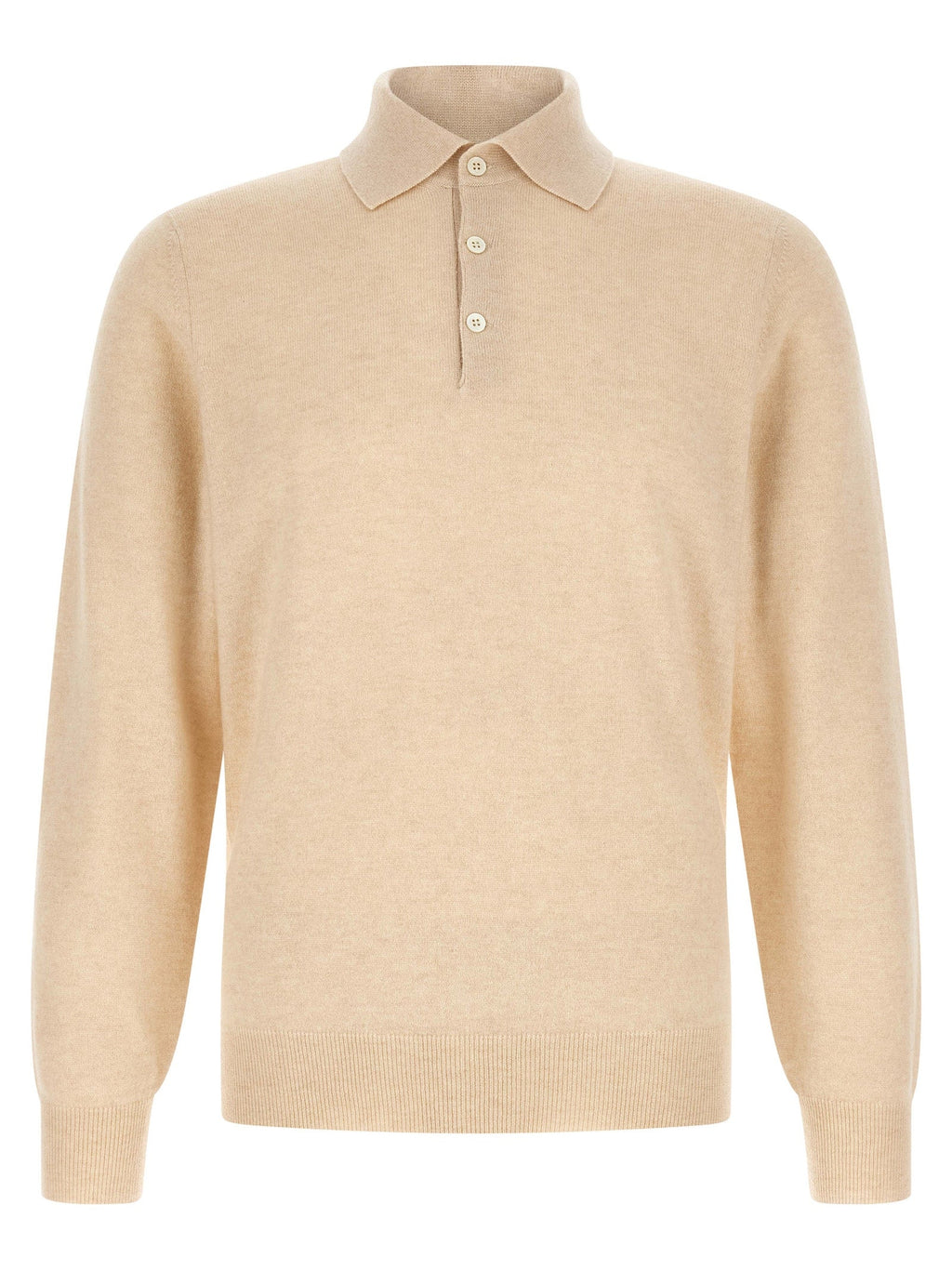 Brunello Cucinelli Beige Cashmere Polo Shirt Brunello Cucinelli