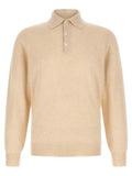 Brunello Cucinelli Beige Cashmere Polo Shirt Brunello Cucinelli