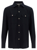 Brunello Cucinelli Blue Virgin Wool Blouse Brunello Cucinelli