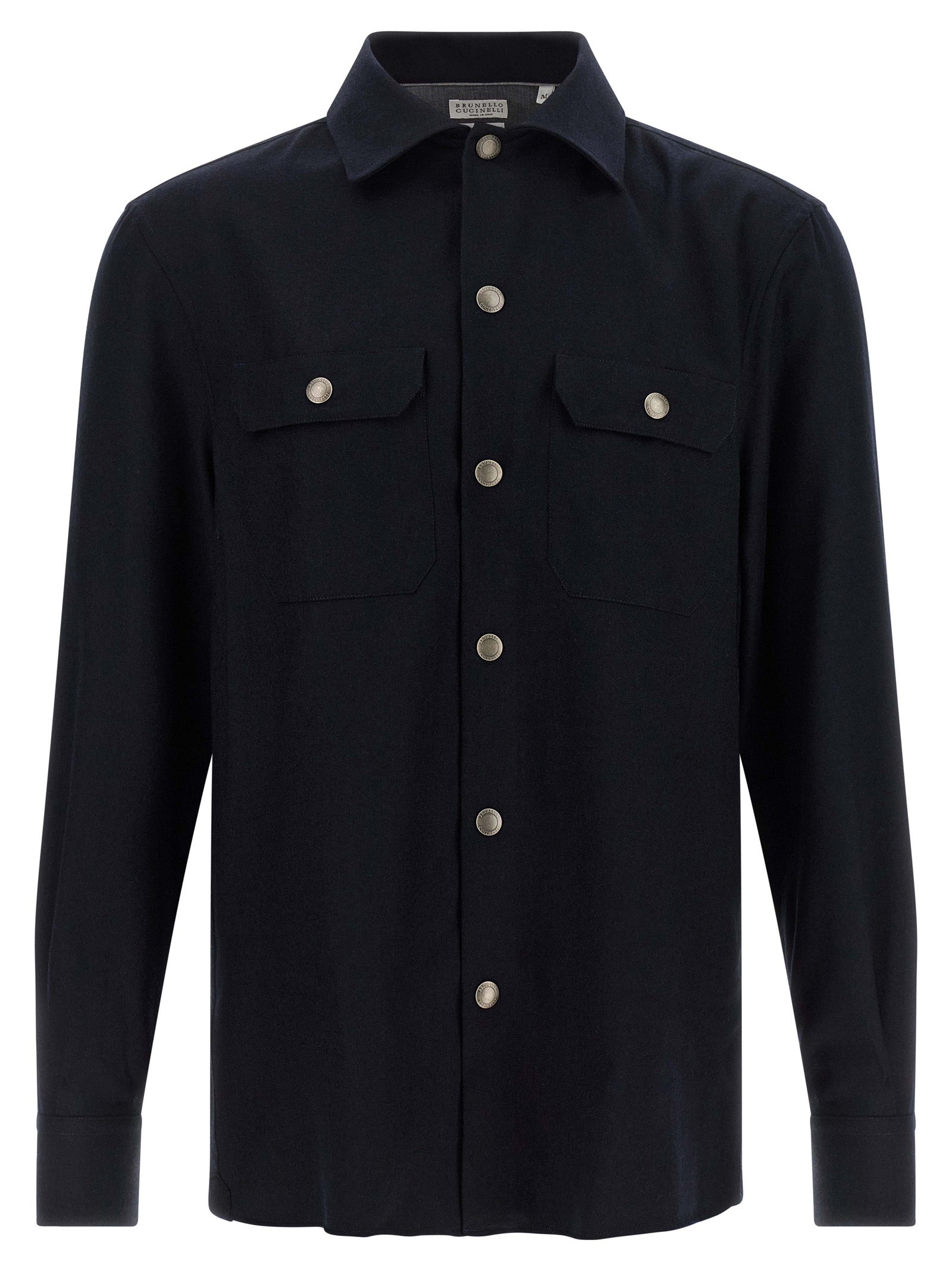 Brunello Cucinelli Blue Virgin Wool Blouse Brunello Cucinelli
