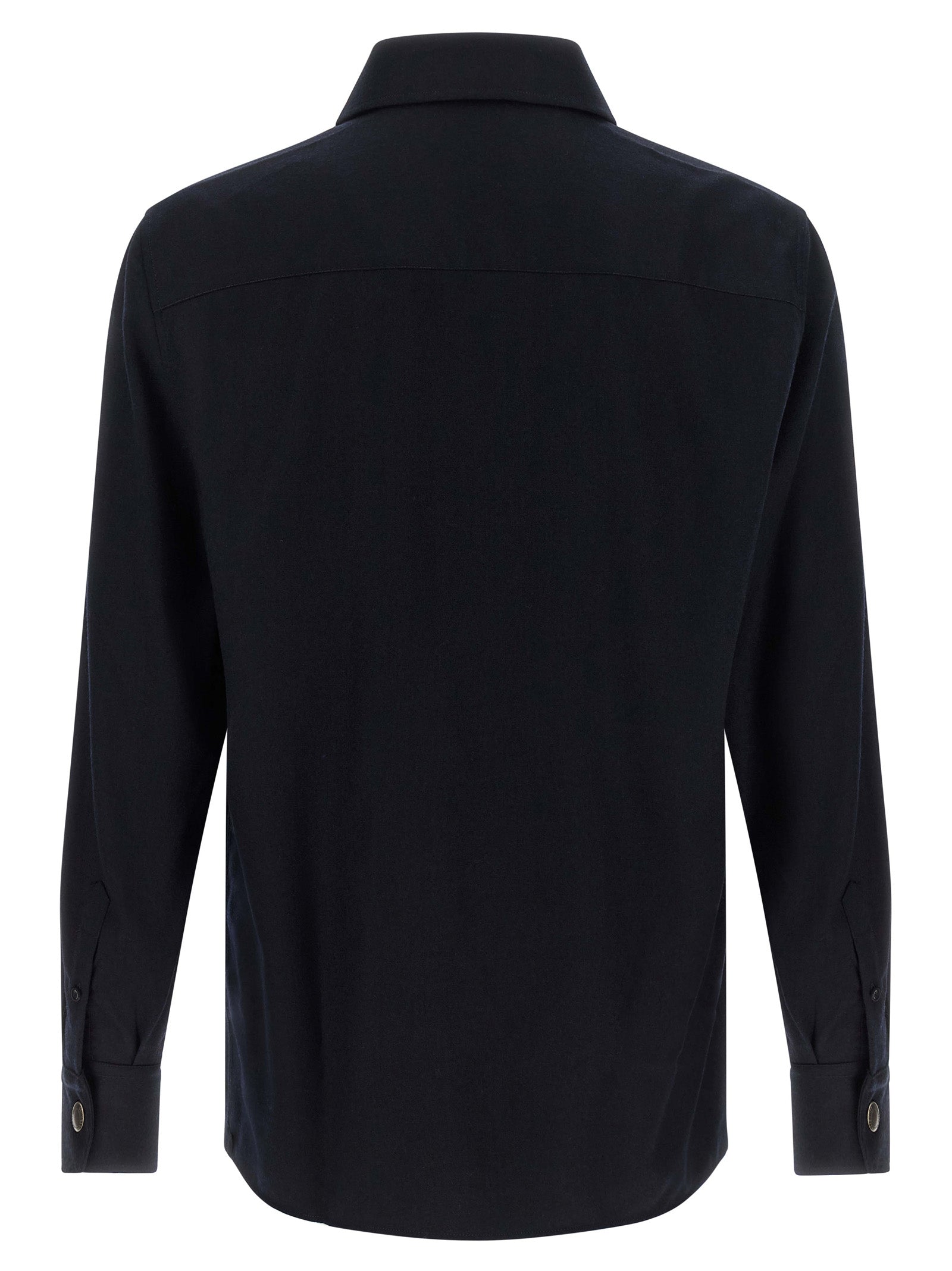 Brunello Cucinelli Blue Virgin Wool Blouse Brunello Cucinelli