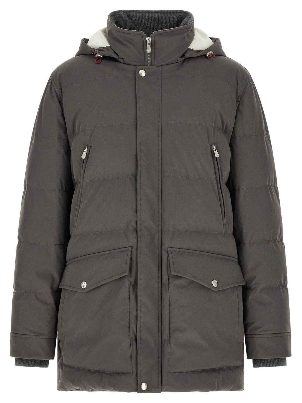 Brunello Cucinelli Gray Polyamide Parka Brunello Cucinelli