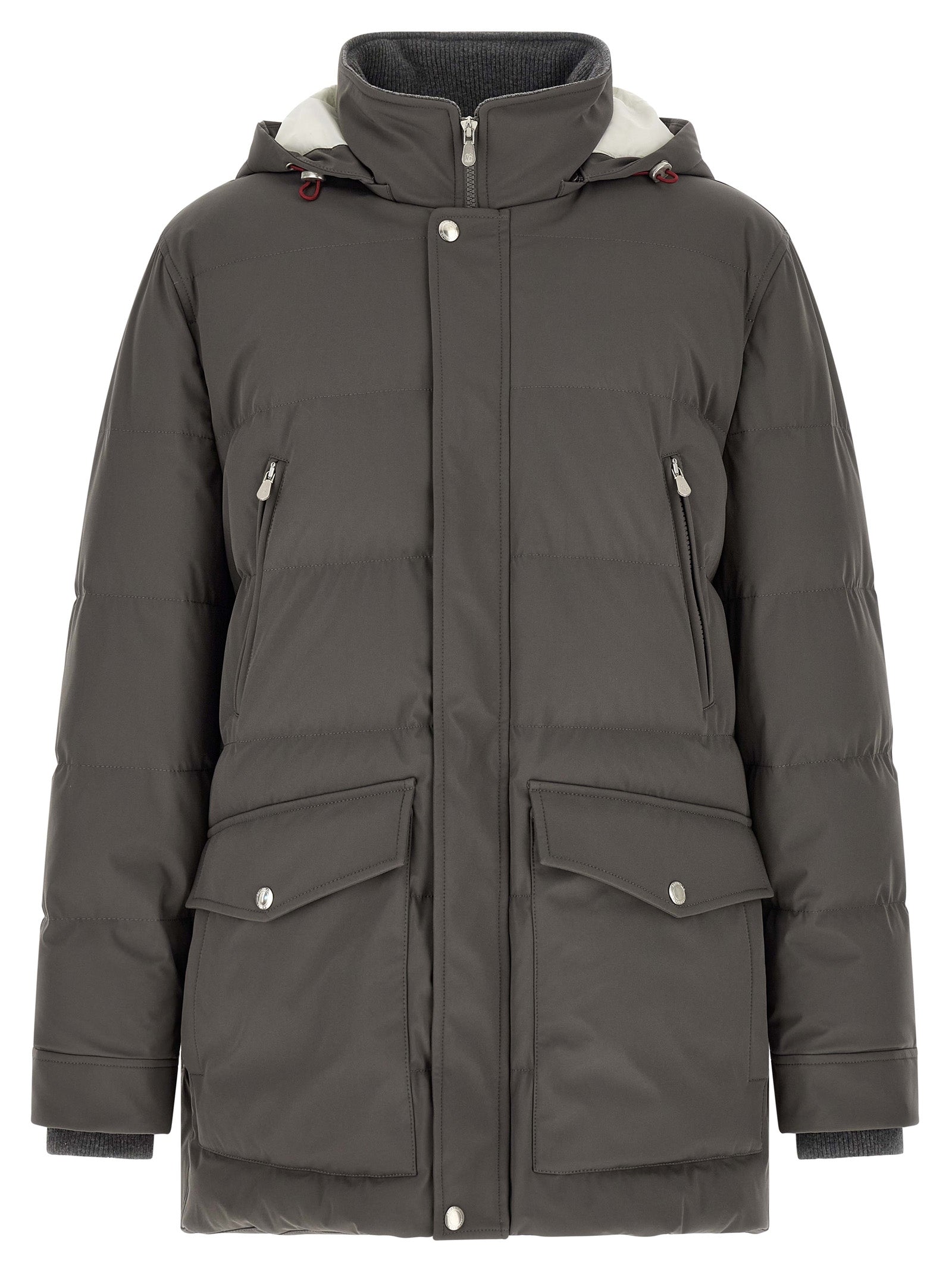Brunello Cucinelli Gray Polyamide Parka Brunello Cucinelli