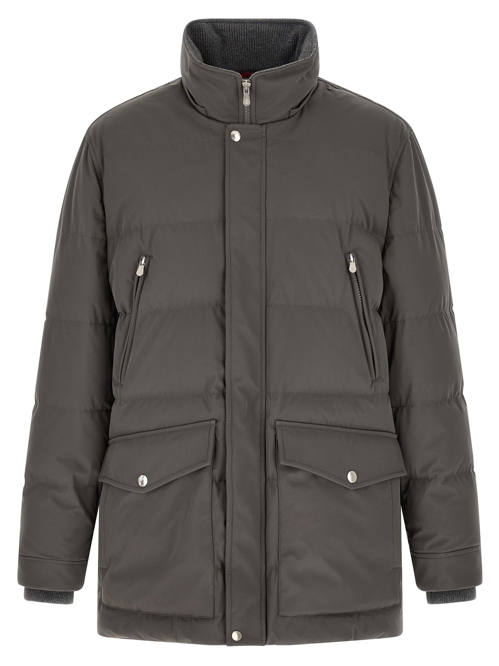 Brunello Cucinelli Gray Polyamide Parka Brunello Cucinelli