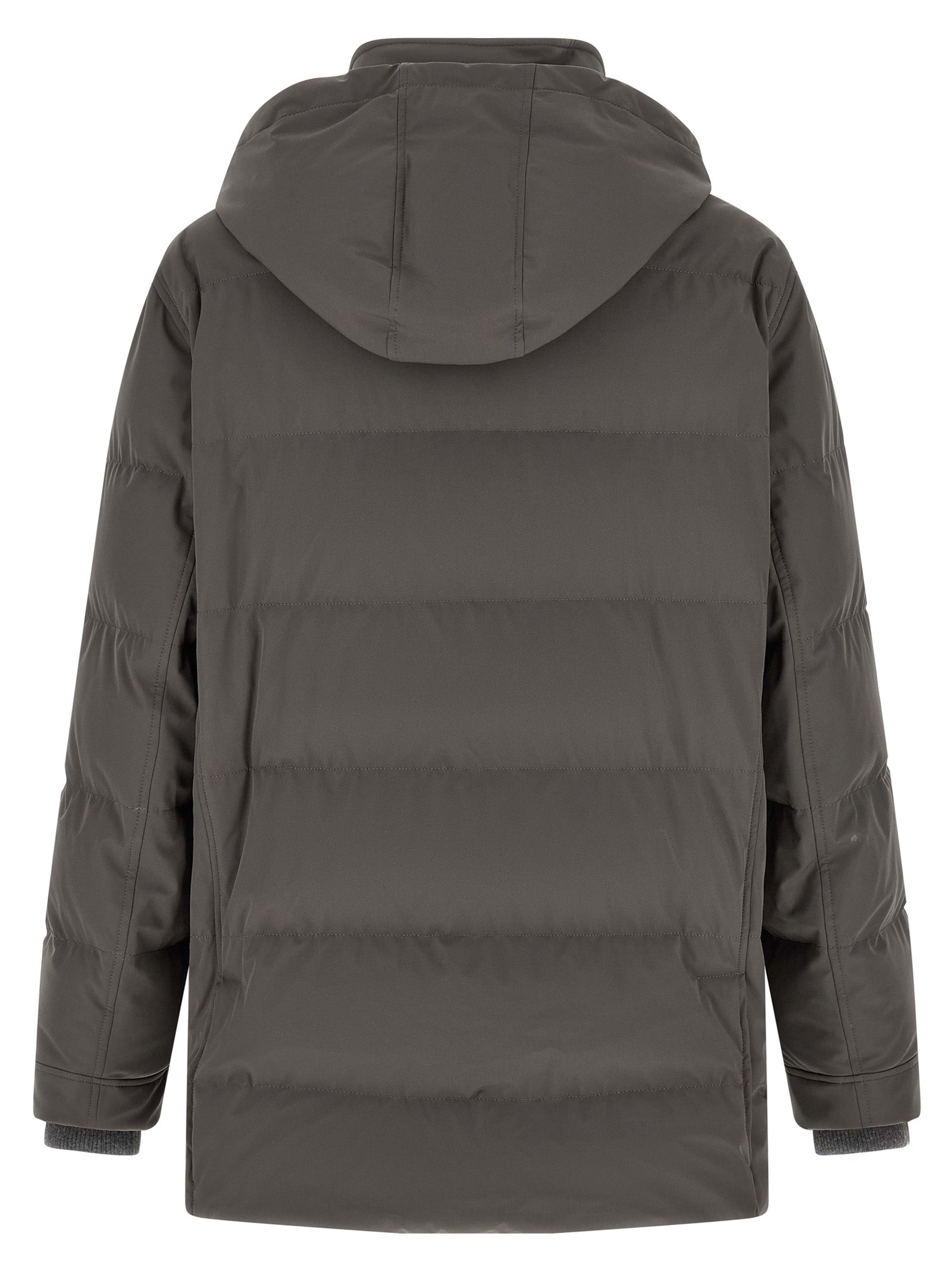 Brunello Cucinelli Gray Polyamide Parka Brunello Cucinelli