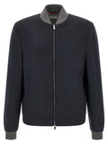 Brunello Cucinelli Blue Cashmere Bomber