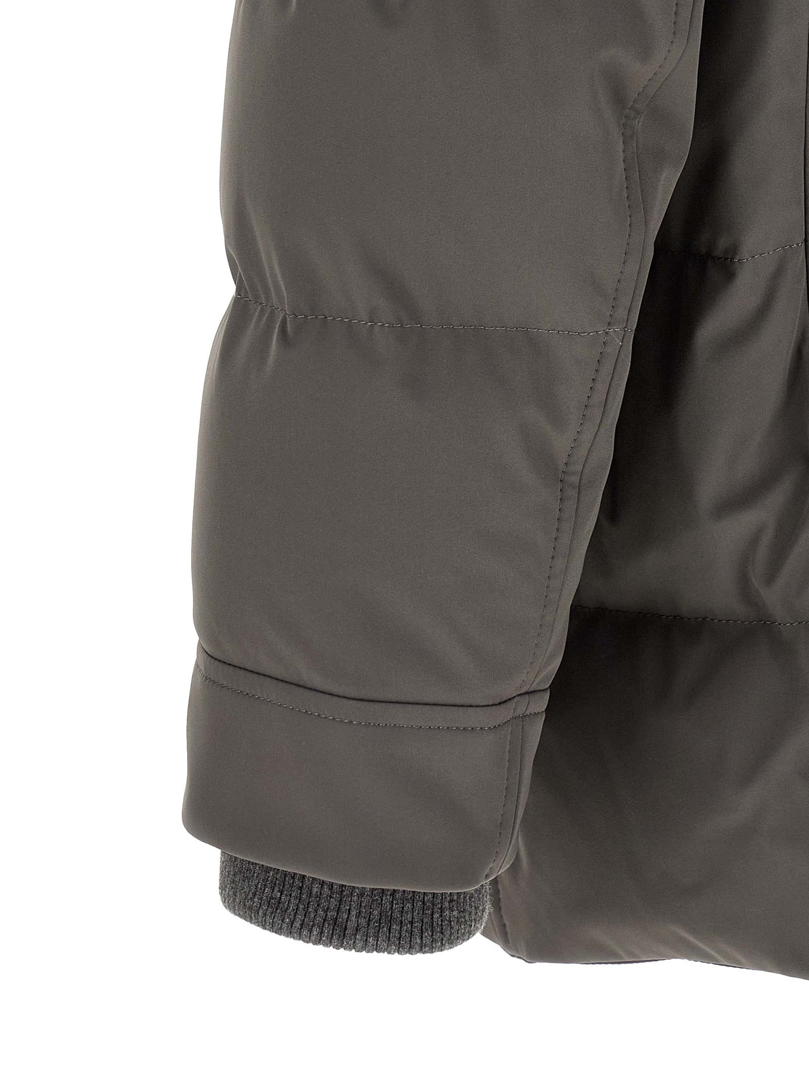 Brunello Cucinelli Gray Polyamide Parka Brunello Cucinelli